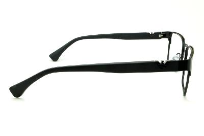 Óculos Emporio Armani EA 1027 preto fosco em metal com haste efeito borracha