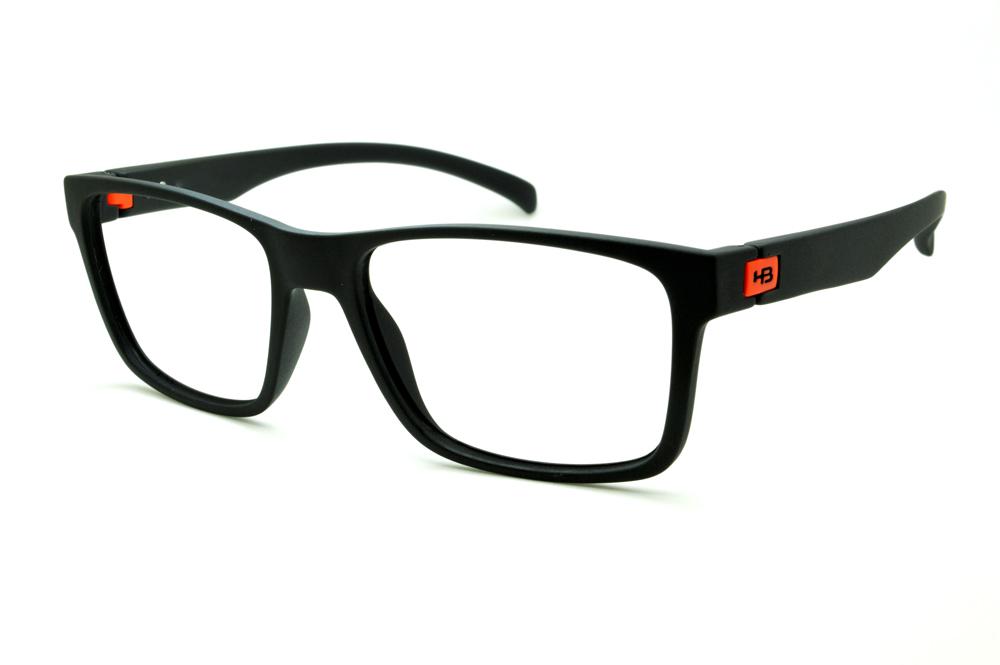 Óculos HB Matte Black preto fosco com laranja masculino