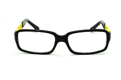 Óculos de grau infantil Disney Mickey acetato preto e amarelo para meninos
