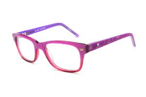 Óculos de grau infantil Disney Princesa em acetato rosa e roxo para meninas