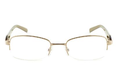 Óculos Ilusion dourado em nylon com haste prata/areia flexível de mola