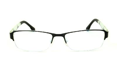 Óculos Ilusion preto com haste flexível de mola preta e branca