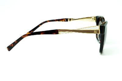 Óculos de Sol Ana Hickmann AH 9183 demi tartaruga com haste efeito entrelaçado branco e marrom