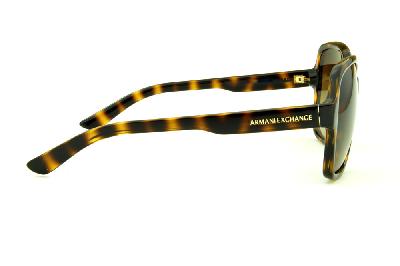 Óculos de Sol Armani Exchange AX 4029S tartaruga efeito onça com lente marrom degradê e logo dourado