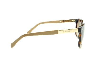 Óculos de Sol Bulget marrom tartaruga efeito onça com haste areia dourado feminino modelo gatinho