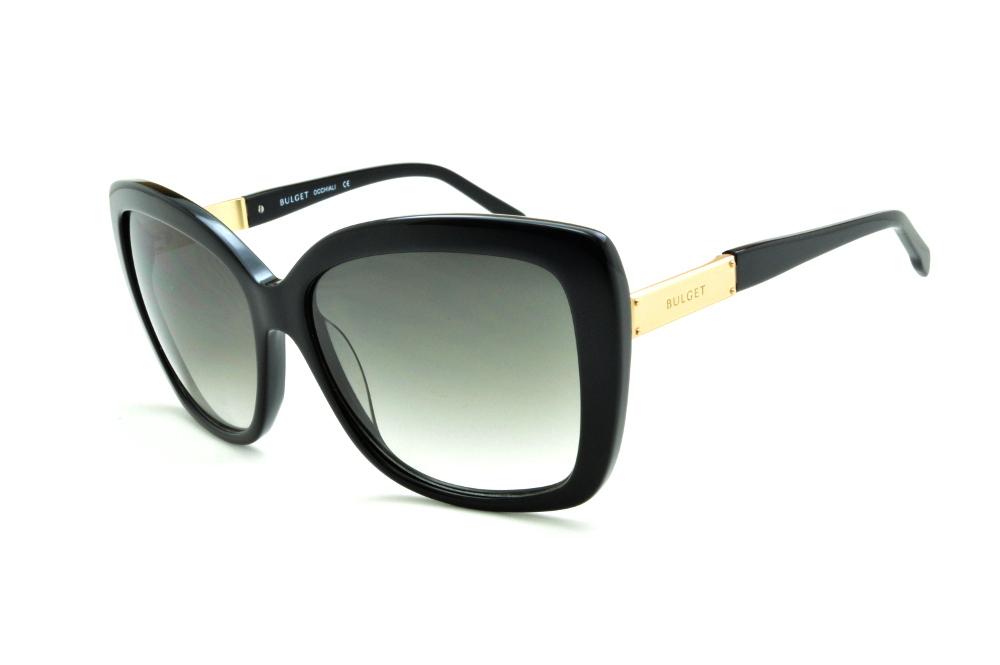 Óculos Bulget BG9082 modelo gatinho preto e detalhe dourado