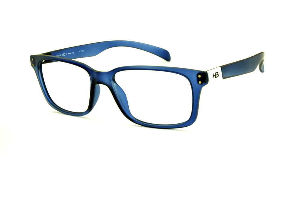 Óculos HB M93 105 Aerotech azul fosco e branco na haste masculino