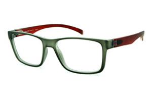 Óculos HB M93 108 Matte Onyx/Red cinza fosco com haste vermelha fosca e logo chumbo