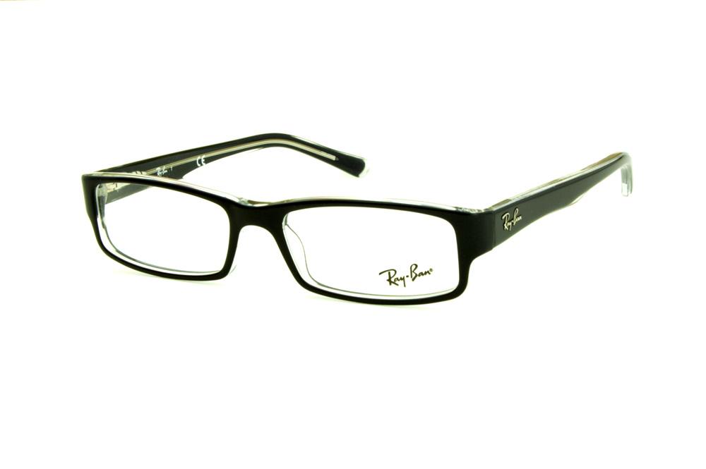 Óculos Ray-Ban RB5246 preto e transparente e logo prata