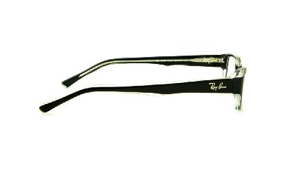 Óculos Ray-Ban RB 5246 preto e transparente e logo prata