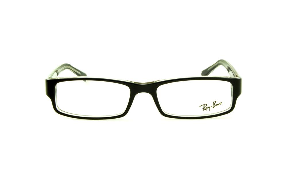 Óculos Ray-Ban RB 5246 preto e transparente e logo prata