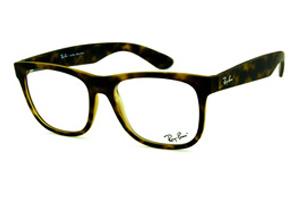 Óculos Ray-Ban RB 7057 tartaruga fosco e logo prata