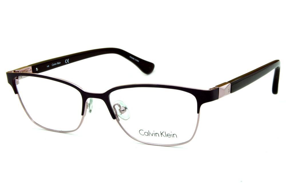 Óculos Calvin Klein CK5431 Metal Roxo e rosê estilo gatinho