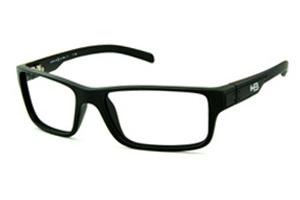 Óculos HB M93 018 Matte Black Polytech preto fosco com detalhe de metal nas hastes
