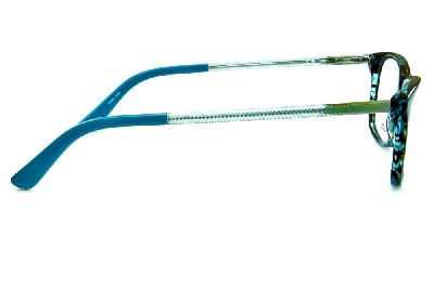 Óculos Lacoste L2711 azul e marrom mesclado com haste transparente e ponteiras azul