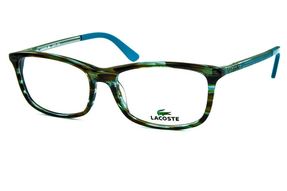 Óculos Lacoste L2711 azul e marrom mesclado hastes transparentes