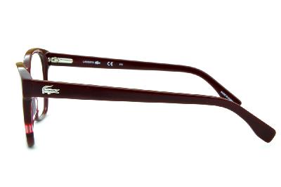 Óculos de grau Lacoste acetato vermelho com bordô estilo gatinho para mulheres