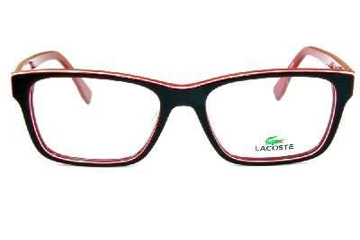 Óculos Lacoste L2746 Vermelho e bordô com friso branco e logo de metal