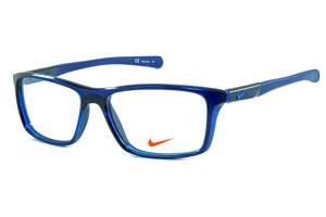 Óculos Nike 7087 Azul escuro translúcido com ponteiras emborrachadas