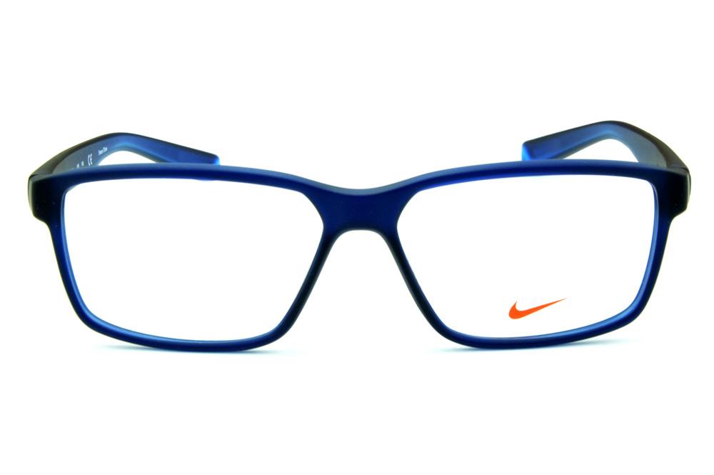 Óculos Nike 7092 Live Free azul marinho fosco com azul degradê nas hastes