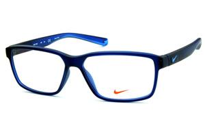 Óculos Nike 7092 Live Free azul marinho fosco com azul degradê nas hastes 