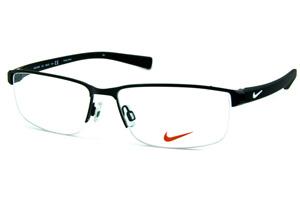 Óculos Nike 8098 metal preto fio de nylon com haste em grilamid e logo branco 