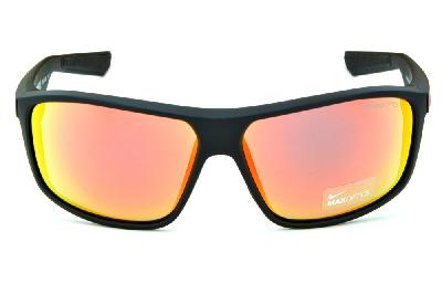 Óculos de Sol Nike Premier 8.0 EV0794 Preto fosco com lentes espelhadas vermelha e logo vermelho