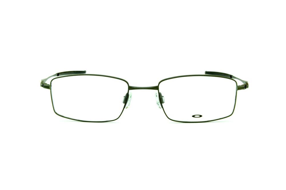 Óculos de grau Oakley Pewter em metal bronze e ponteiras emborrachadas masculino