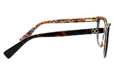 Óculos Dolce & Gabbana DG 3190 Demi tartaruga com a parte interna florida e logo de metal