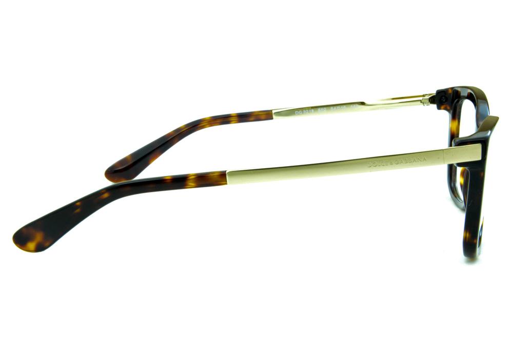 Óculos Dolce & Gabbana Demi tartaruga com hastes de metal dourado feminino