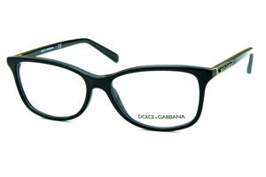 Óculos de grau Dolce & Gabbana em acetato preto para mulheres 