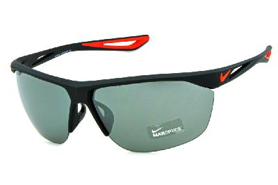 Óculos de Sol Nike Tailwind EV0915 Preto fosco com lente semi espelhada e detalhe vermelho