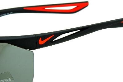 Óculos de Sol Nike Tailwind EV0915 Preto fosco com lente semi espelhada e detalhe vermelho