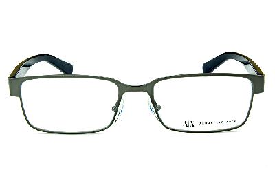 Óculos Armani Exchange AX 1017 Grafite com hastes azul fosco e logo azul