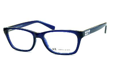 Óculos Armani Exchange AX 3006 Azul com detalhe prata nas hastes