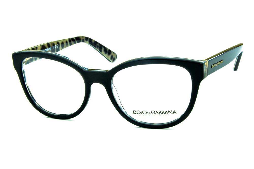 Óculos Dolce & Gabbana DG3209 preto onça parte interna feminina