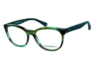 Óculos Emporio Armani EA 3105 Verde mesclado com as hastes emborrachadas em verde musgo