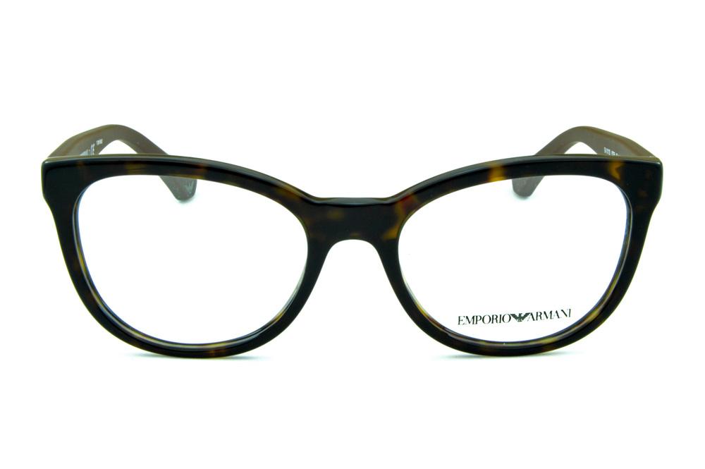 Óculos de grau Emporio Armani Demi tartaruga com hastes emborrachadas marrom feminino
