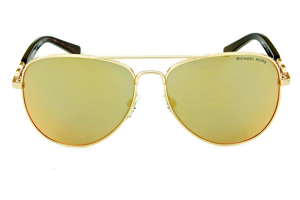 Óculos de Sol Michael Kors Fiji em metal dourado com lentes espelhadas