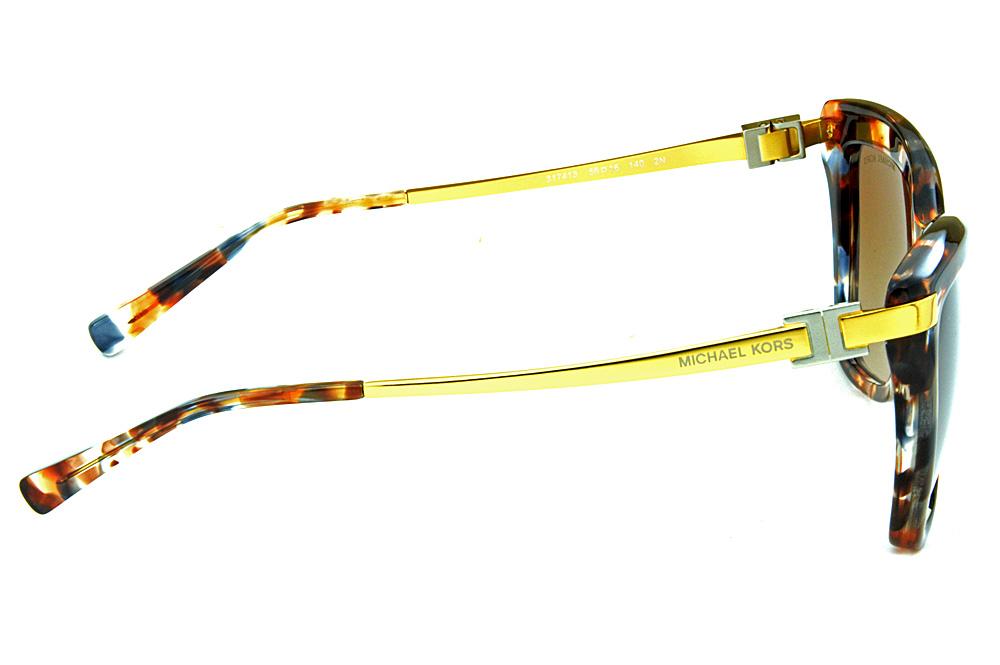 Óculos de Sol Michael Kors Audrina 3 em acetato marrom mesclado com hastes de metal