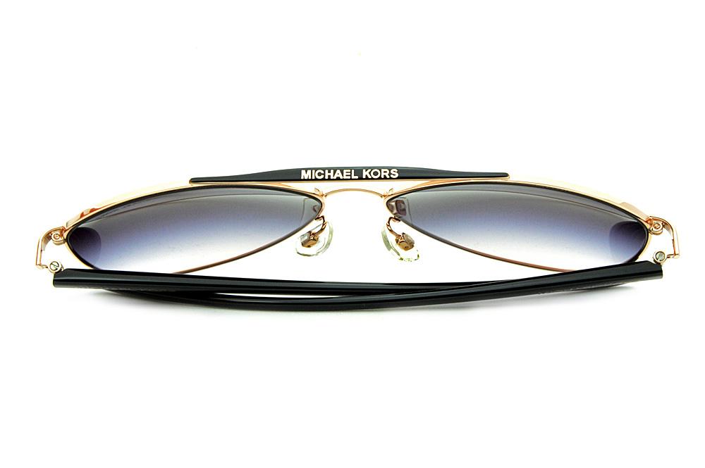 Óculos de Sol Michael Kors MK 5007 Hvar Metal dourado com hastes na cor preta