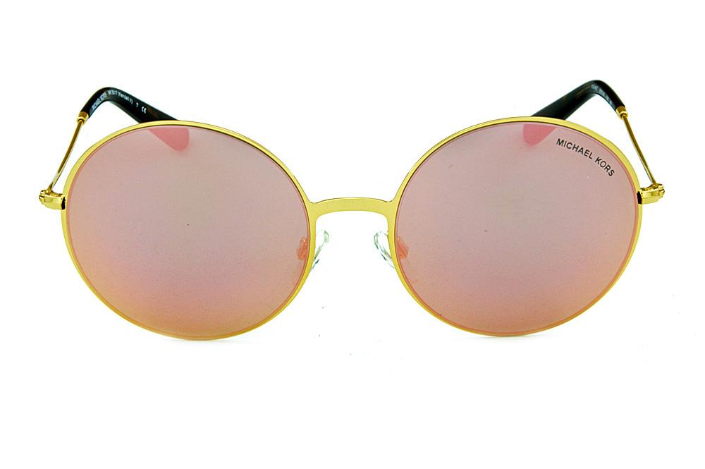 Óculos de Sol Michael Kors MK 5017 Kendall 2 redondo em metal dourado lentes espelhadas rosê
