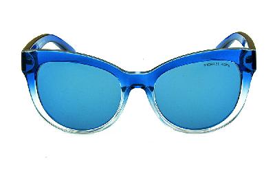 Óculos de Sol Michael Kors Mitzi 1 acetato azul e transparente com lente espelhada azul