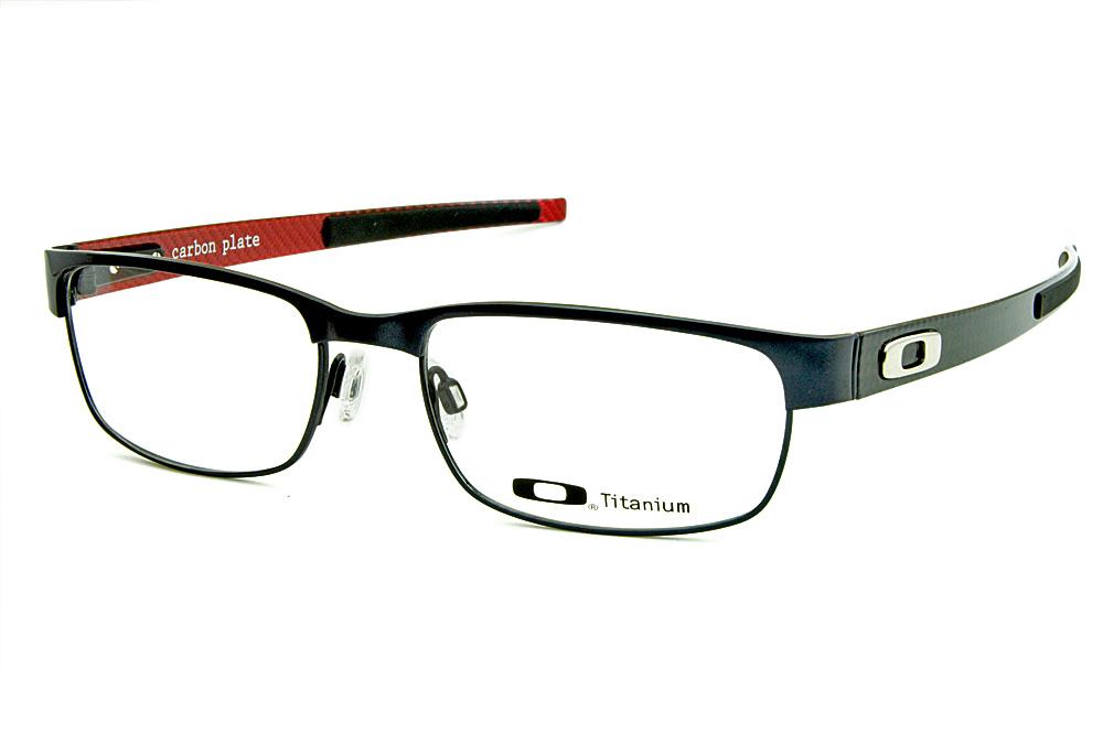 Óculos Oakley OX5079 Carbon Plate Metal Titanium azul hastes cinza
