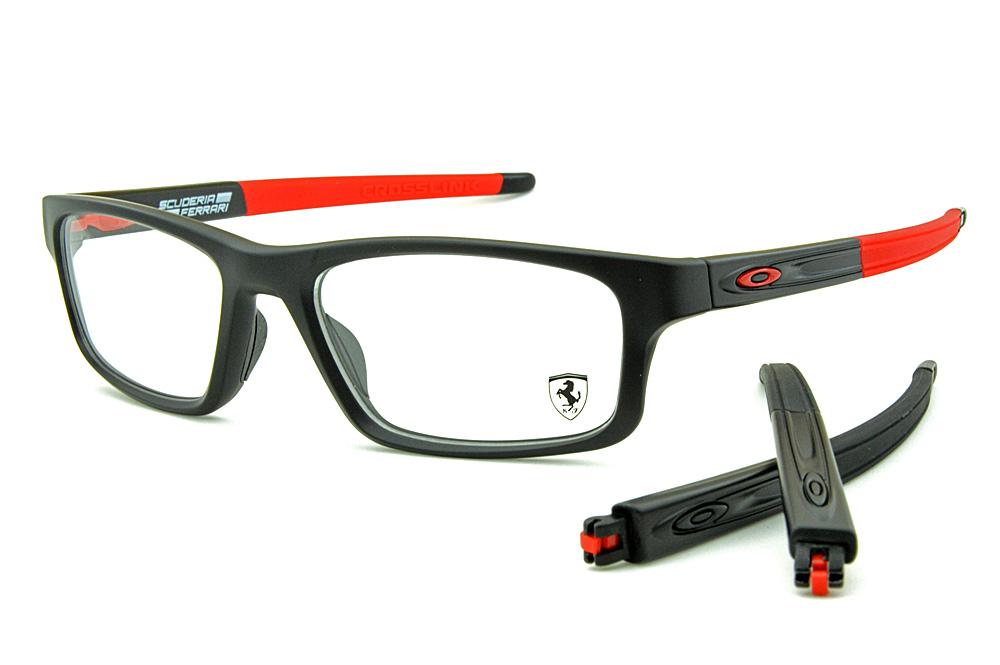 Óculos Oakley OX8037 Crosslink Coleção Ferrari Preto e Vermelho