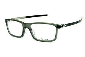 Óculos de grau Oakley Pitchman acetato cinza translúcido hastes metal para homens
