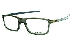 Óculos de grau Oakley Pitchman Carbon acetato cinza translúcido e hastes em fibra de carbono