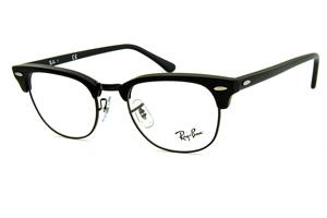 Óculos Ray-Ban Clubmaster RB 5154 Acetato preto fosco com aro e ponte em metal preto