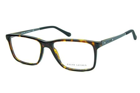 Óculos de grau Ralph Lauren em acetato demi tartaruga e hastes cor grafite e emborrachadas