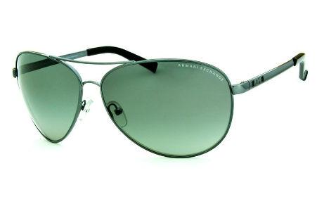 Óculos de Sol Armani Exchange AX 2006 cinza claro com logo preto aviador